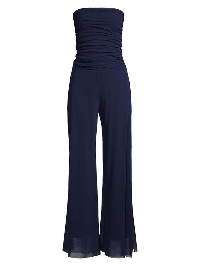 Womens Mesh Strapless Ruched Jumpsuit Product Image