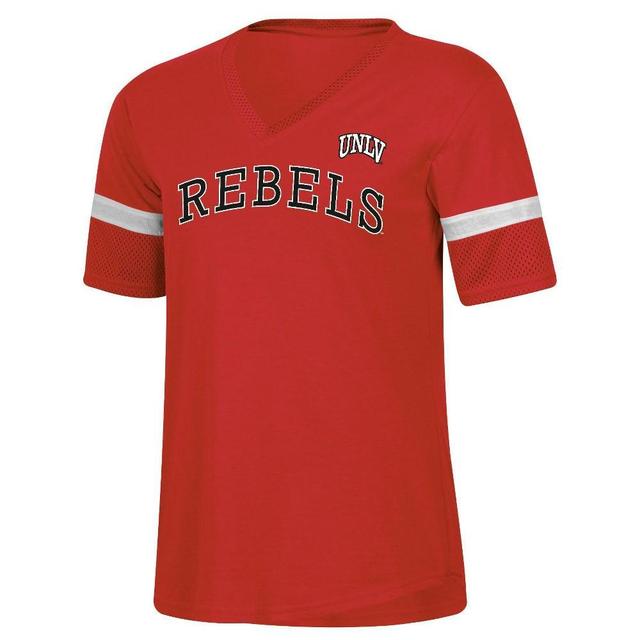 NCAA UNLV Rebels Womens Mesh Trim V-Neck T-Shirt Product Image