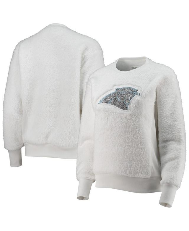 Womens Touch White Carolina Panthers Milestone Tracker Pullover Sweatshirt Product Image