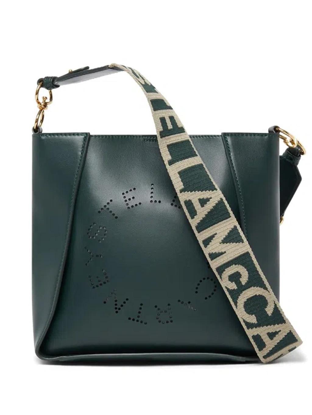 Mini Perforated-logo Crossbody Bag In Green Product Image