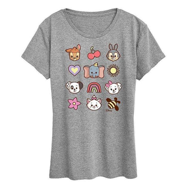 Disneys Womens Character Group Graphic Tee, Girls Grey Gray Product Image