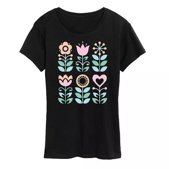 Womens Scandinavian Flowers Flowy Tee Product Image