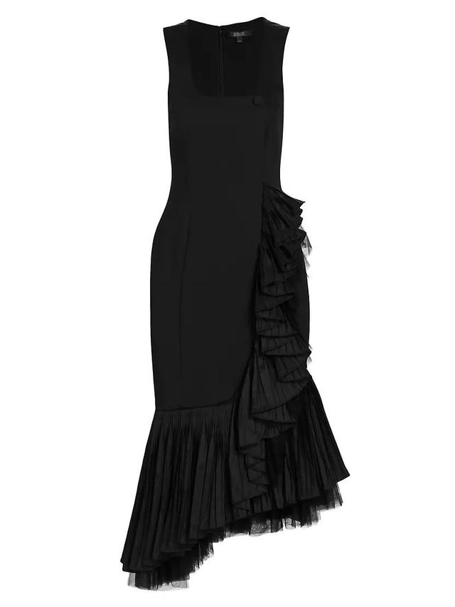 Pleated Sleeveless Tulle Dress Product Image