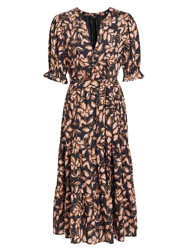 Womens Eliana Floral Tiered Midi-Dress Product Image