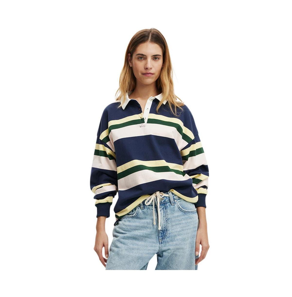 Cotton On Womens Oversized Long Sleeve Polo - Winter night Product Image