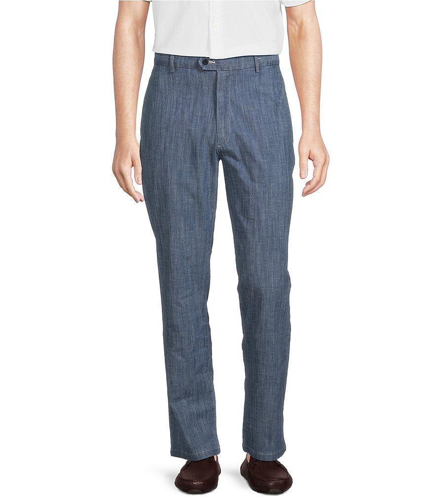 Cremieux Blue Label Block Island Collection Flat Front Chambray Pants Product Image