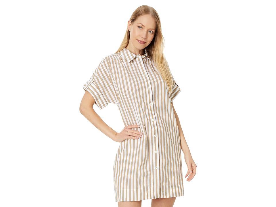 Madewell Collared Button-Front Mini Shirtdress in Stripe (Seed ) Women's Dress Product Image