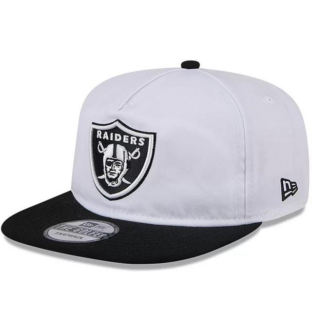 Mens New Era White/Black Las Vegas Raiders 2024 NFL Training Camp Golfer Snapback Hat Product Image