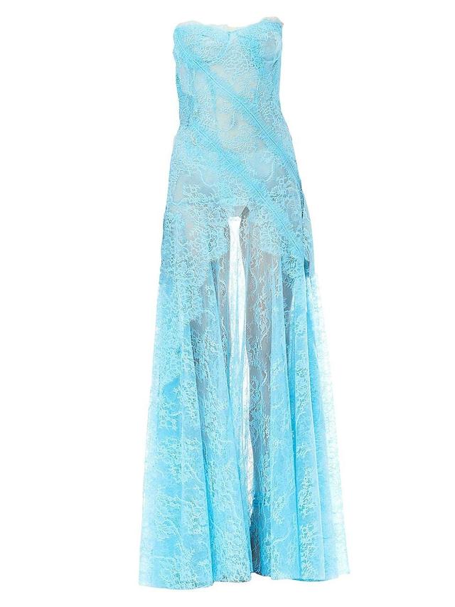 Womens Lace Strapless Maxi Dress Product Image