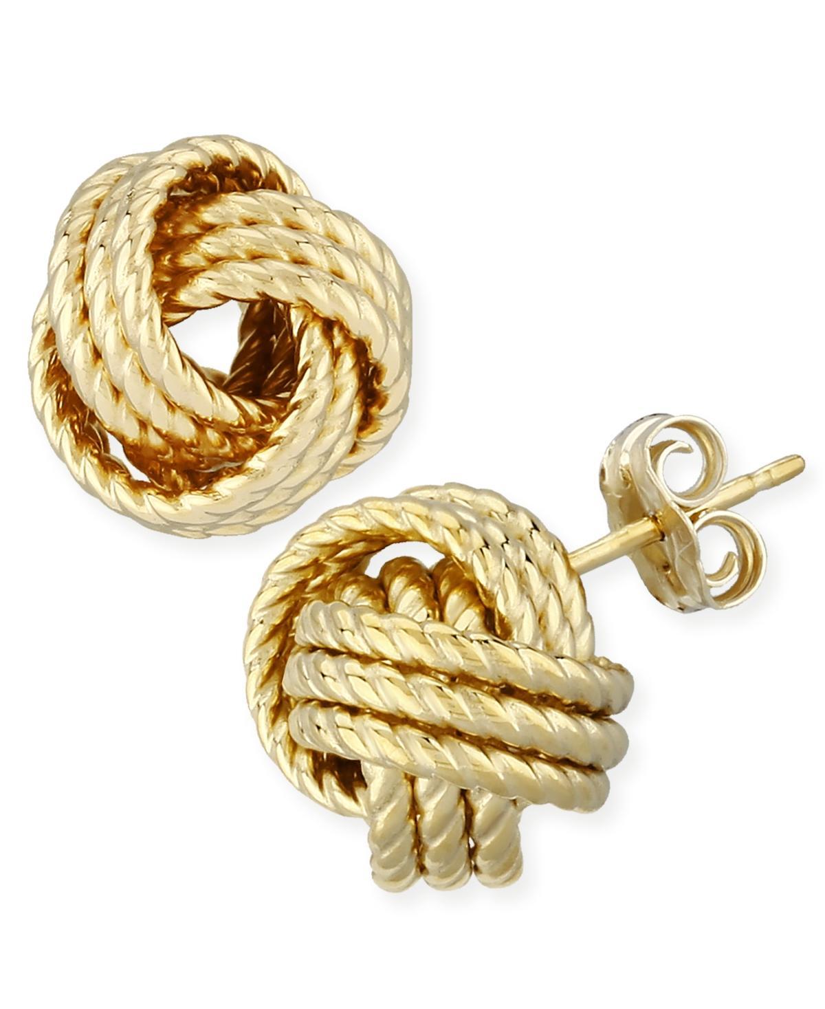 14K Yellow Gold Twisted Love Knot Earrings - 100% Exclusive Product Image