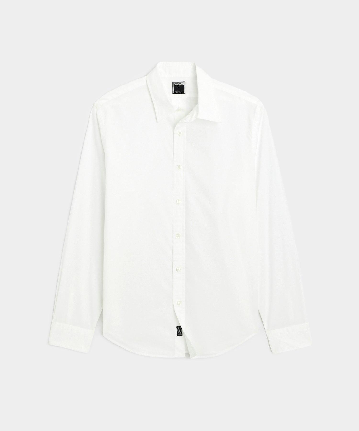 Poplin Sport Shirt in White Product Image