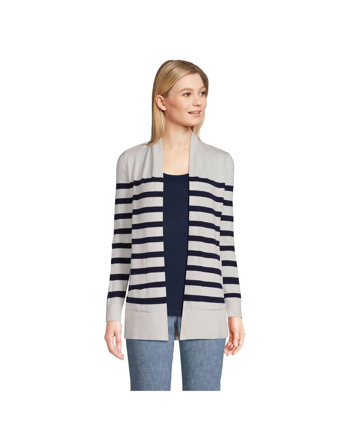 Petite Lands End Open-Front Long Cardigan Sweater, Womens Product Image