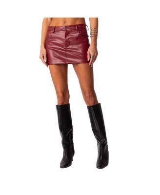 Womens Maya Faux Leather Mini Skirt product image