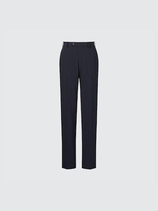 Mens Airsense Pants Faux Wool with Quick-Drying Navy 27 inch UNIQLO US product image