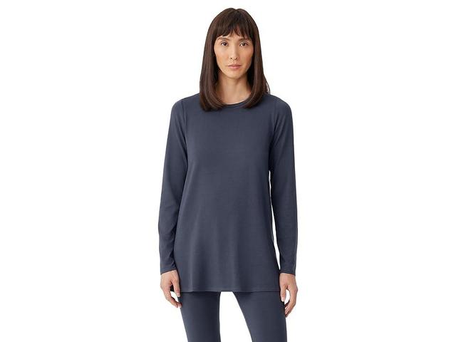 Eileen Fisher Crew Neck Tunic (Ocean) Women's Clothing Product Image