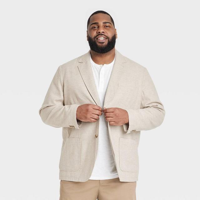 Mens Big & Tall Linen Blend Blazer - Goodfellow & Co Light Taupe 5XLT Product Image