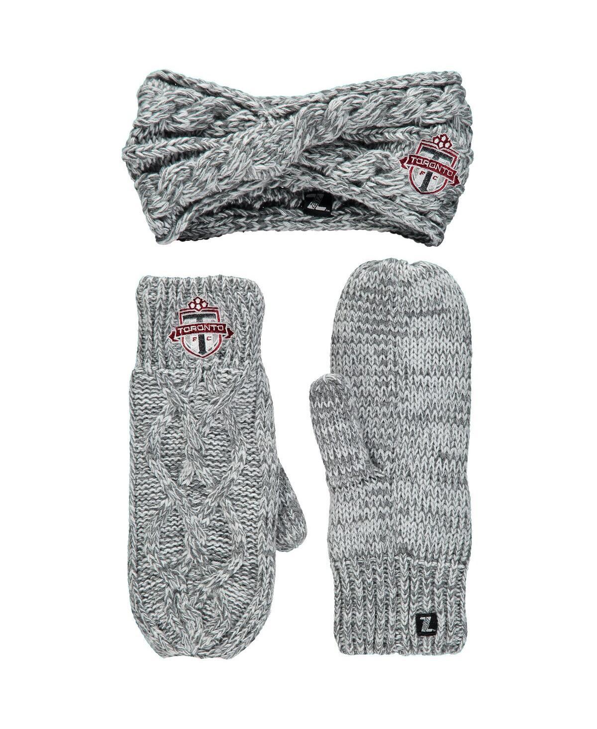 Womens ZooZatz Heathered Gray Toronto FC Headband & Mittens Set Product Image