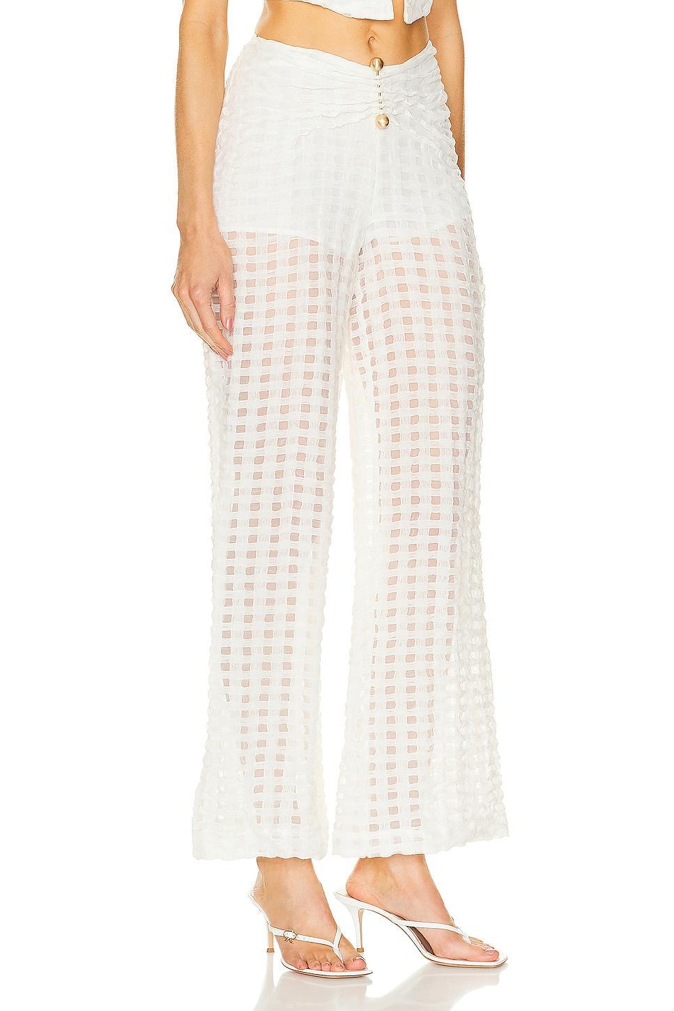 Cult Gaia Celyse Straight Pant in White Product Image