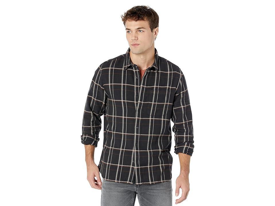 Madewell Perfect Shirt Sunday Flannel (Black Coal Plaid) Men's Clothing Product Image