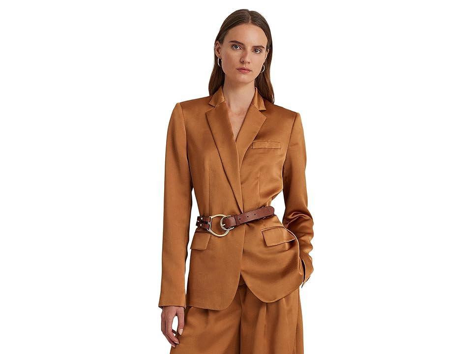 LAUREN Ralph Lauren Satin Charmeuse Blazer (Argan ) Women's Jacket Product Image