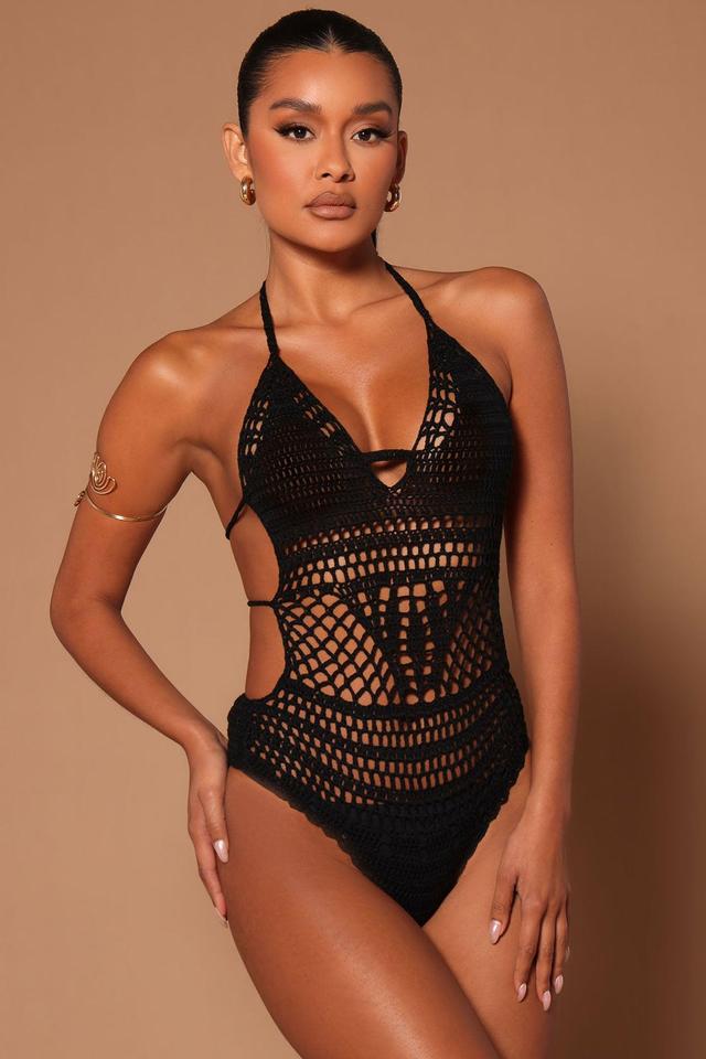 Summer Time Fine Swimsuit Coverup - Black Product Image