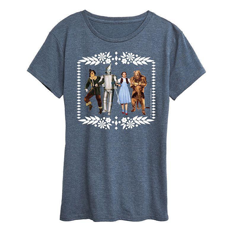 Womens Wizard of Oz Group Graphic Tee, Girls Grey Blue Product Image