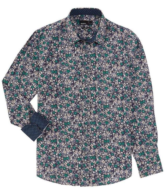 Quieti Stretch Multi-Color Floral Print Long Sleeve Woven Shirt Product Image