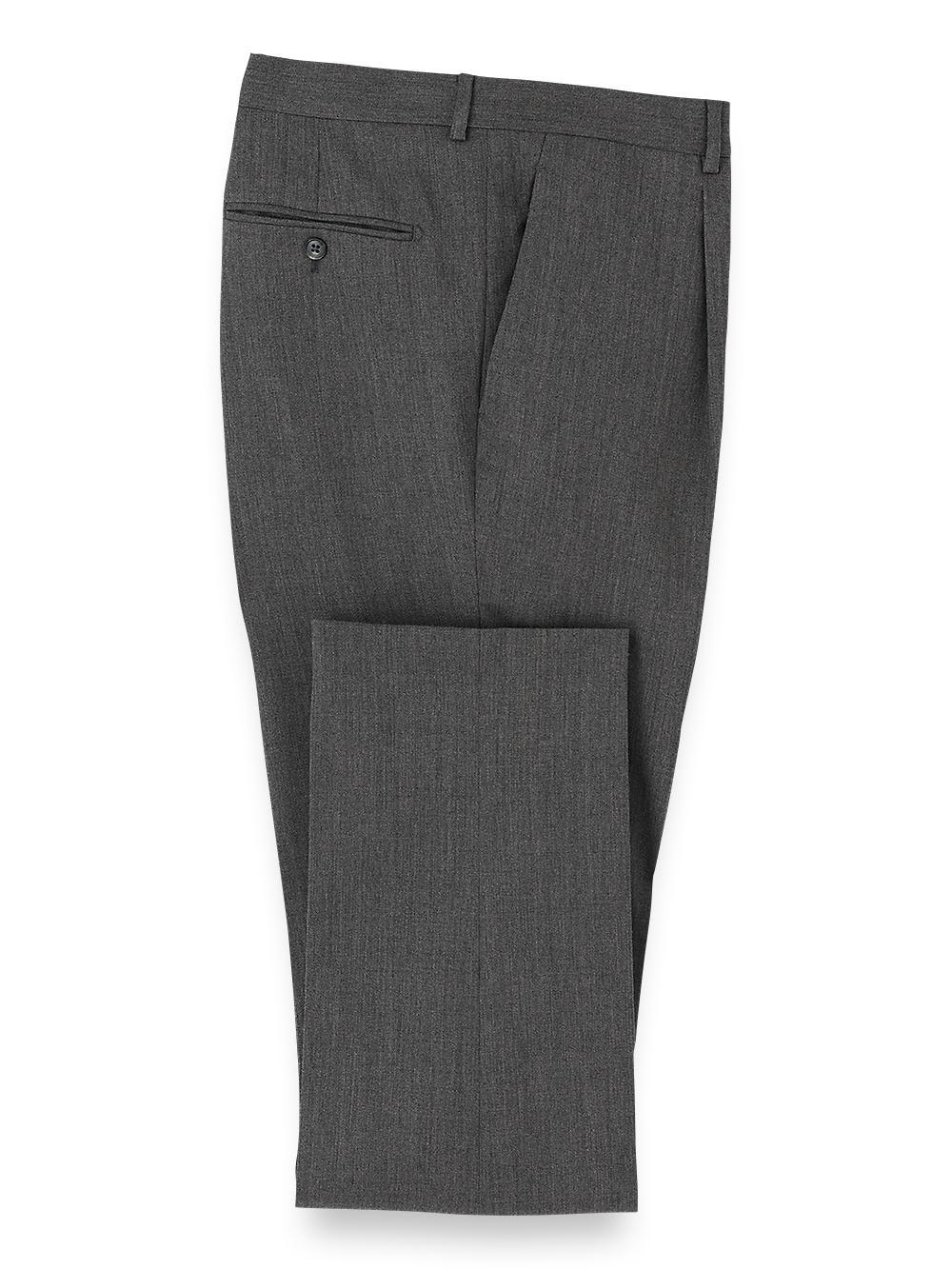 Wool Single Pleated Pants - Grey Product Image