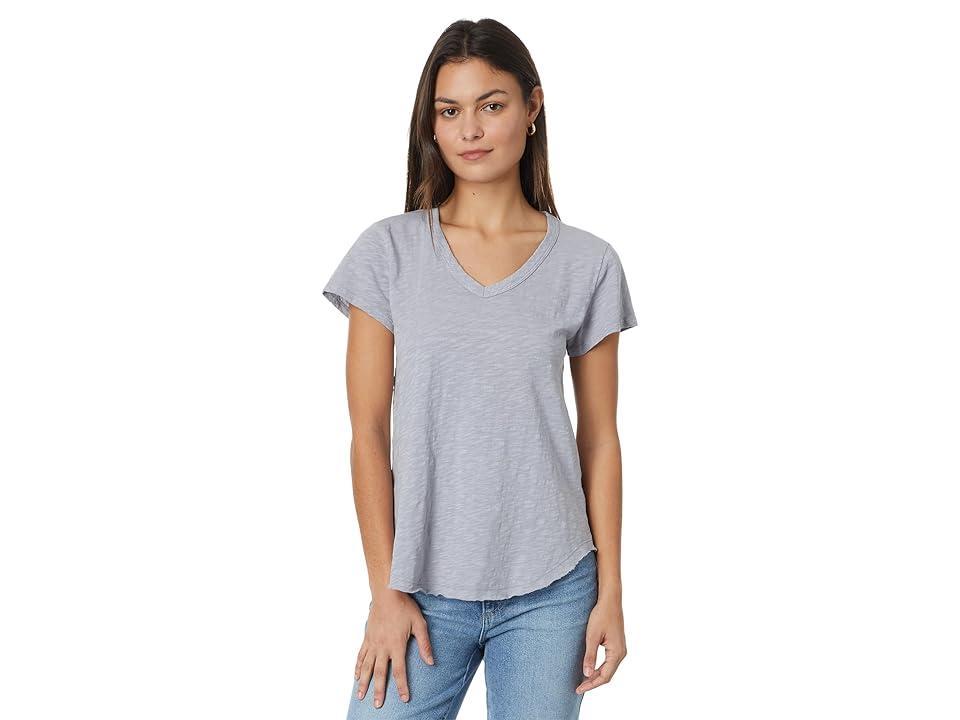 Mod-o-doc Short Sleeve V-Neck Tee with Curved Hem (Silver Haze) Women's Clothing Product Image