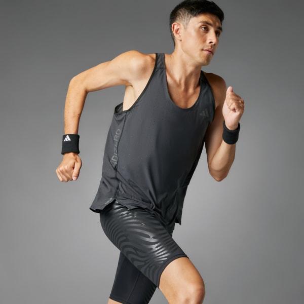 adidas Adizero Running Singlet Black S Mens Product Image