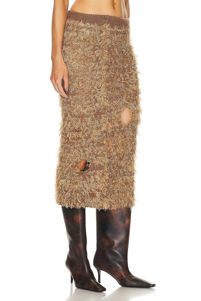 Acne Studios Fuzzy Skirt in Brown Product Image