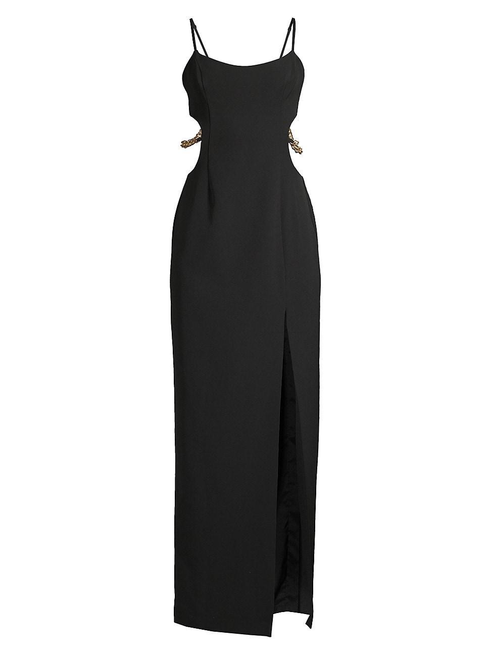 Womens Embellished Crepe Cut-Out Gown Product Image