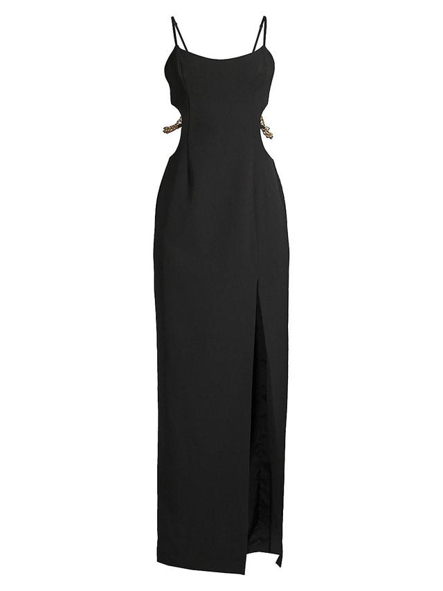 Womens Embellished Crepe Cut-Out Gown Product Image