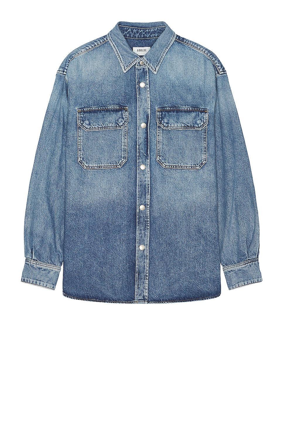 AGOLDE Camryn Denim Shirt Denim-Light. (also in ). Product Image