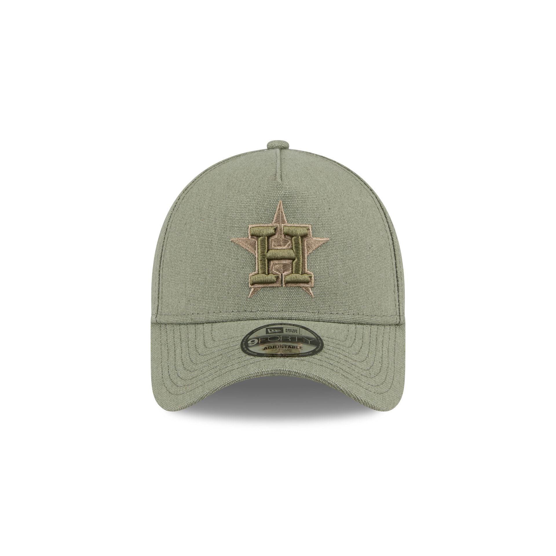 Houston Astros Logo Essentials Olive 9FORTY A-Frame Snapback Hat Male Product Image