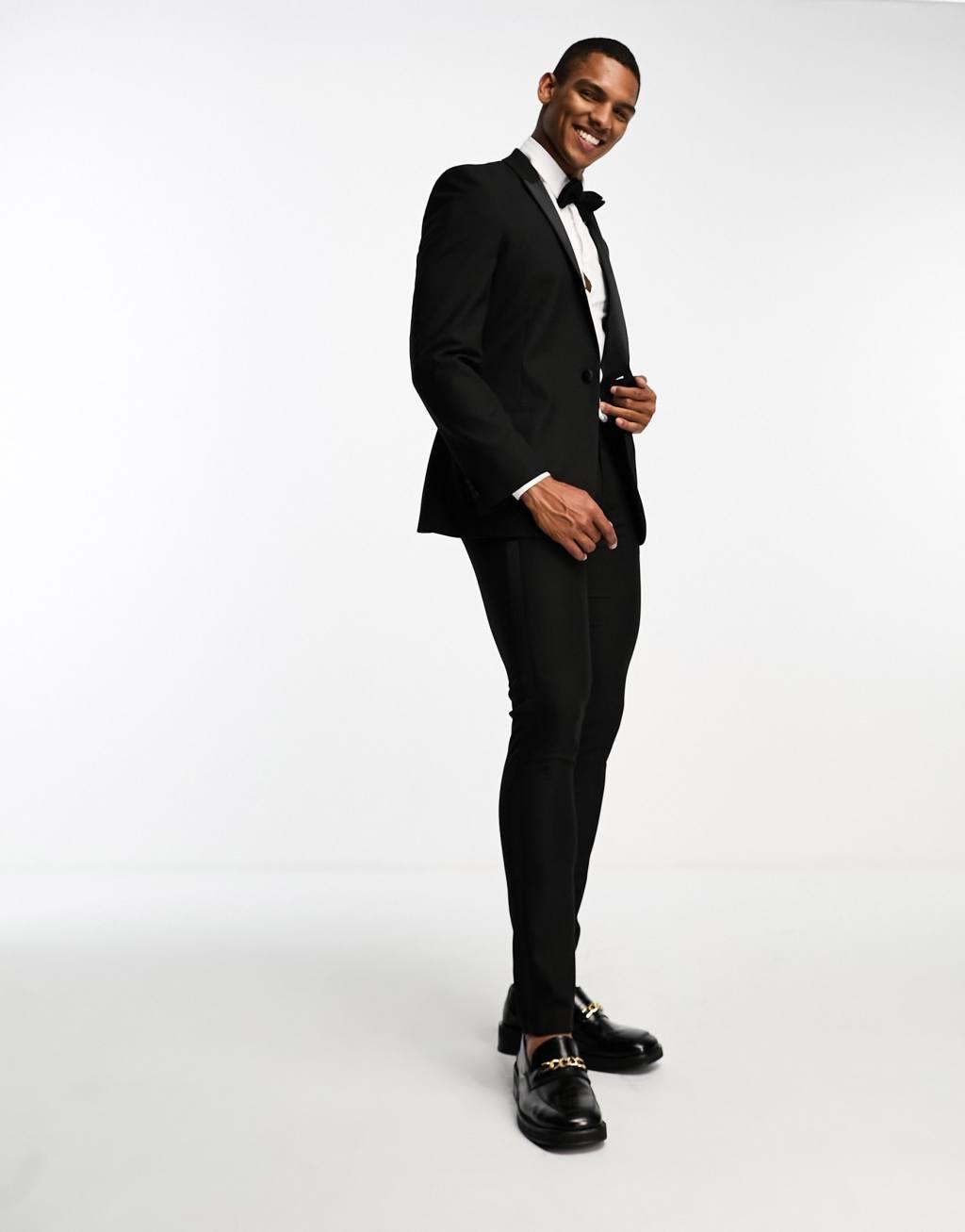 ASOS DESIGN skinny tuxedo suit pants Product Image