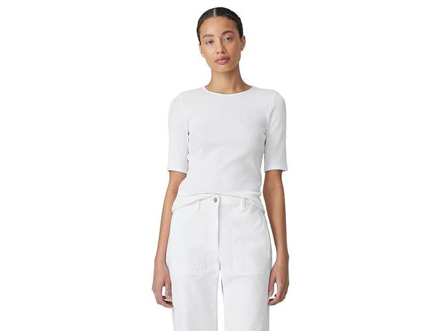 Eileen Fisher Crew Neck Elbow Sleeve Tee Women's Clothing Product Image