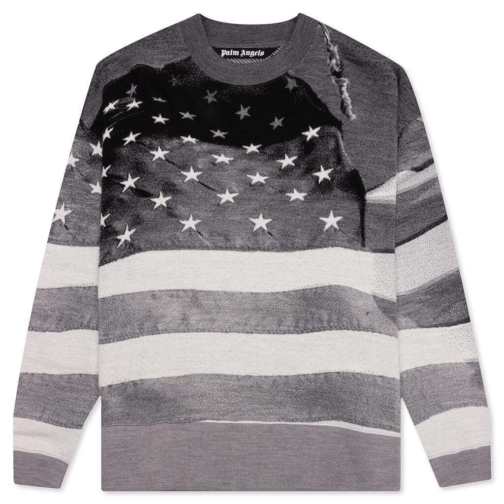 Jacquard Flag Sweater - Melange Grey Male Product Image