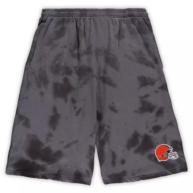 Mens Charcoal Cleveland Browns Big & Tall Tie-Dye Shorts Product Image