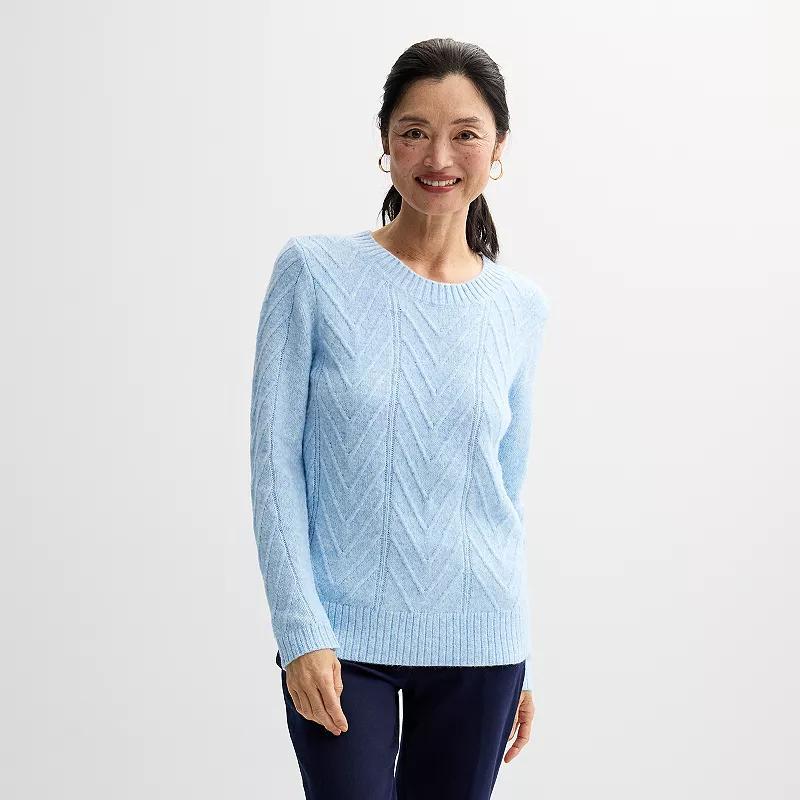 Petite Croft & Barrow Cozy Pullover Sweater, Womens Dovetail Grey Product Image