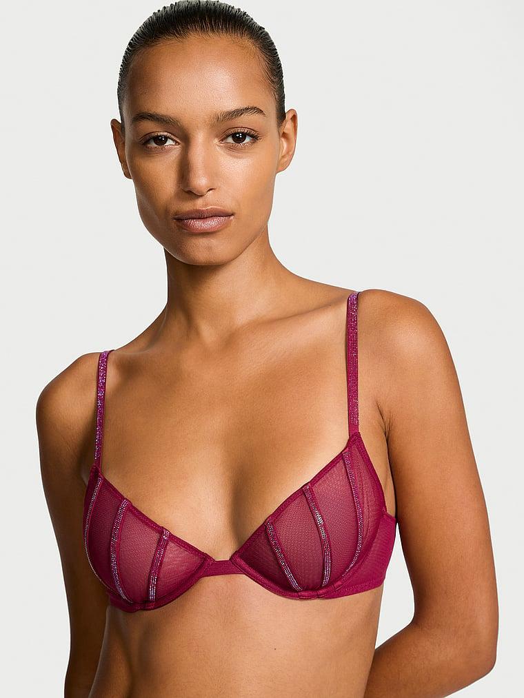 Sheer Shine  Unlined Low-Cut Demi Bra Product Image