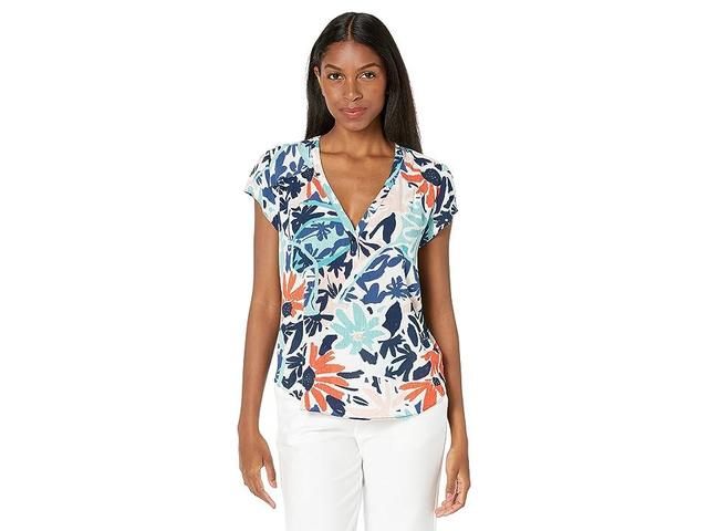 NIC+ZOE Petite Tropical Patchwork Top Women's Clothing Product Image