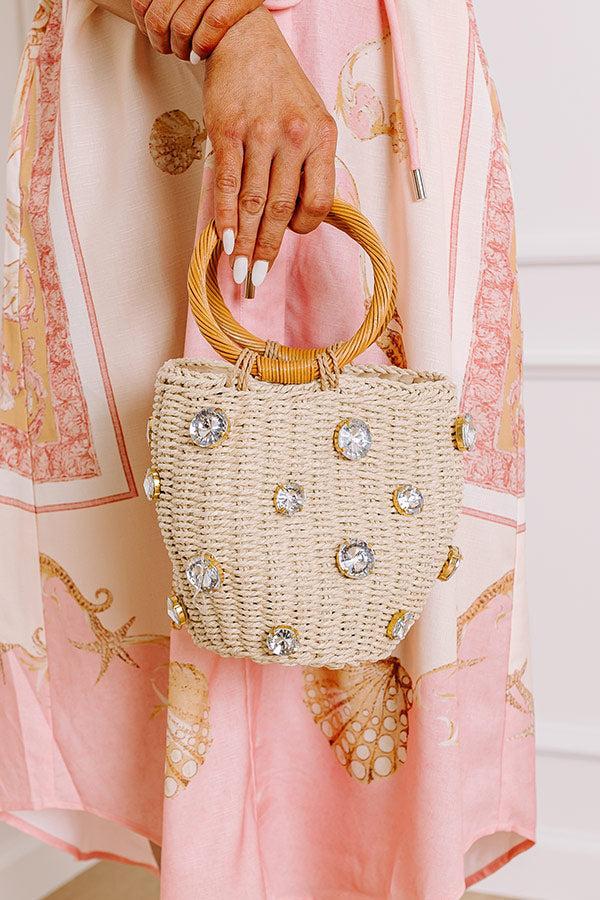 All The Vibes Straw Woven Bucket Bag in Natural Product Image