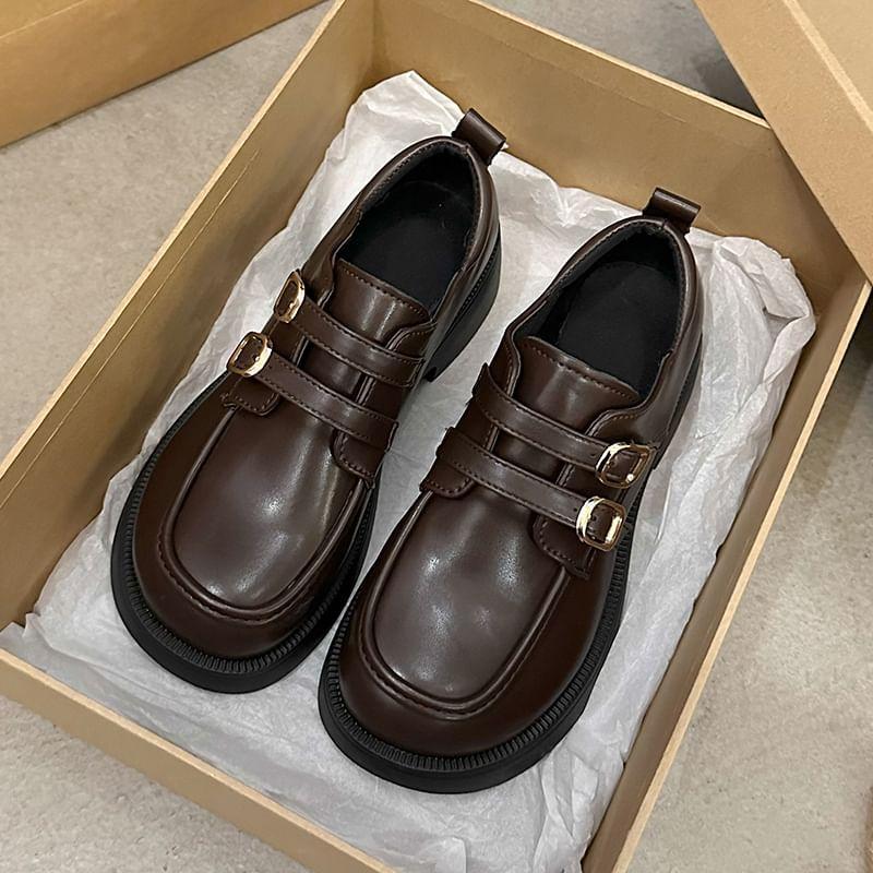 Buckled Platform Loafers Product Image