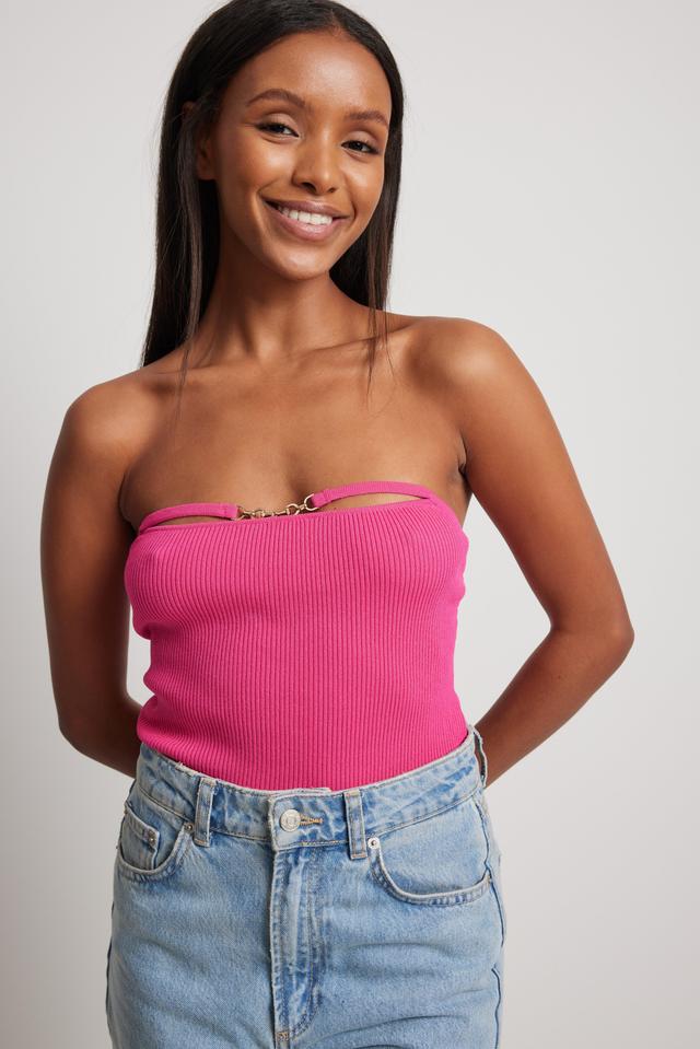 Fine Knitted Cut Out Tube Top Product Image