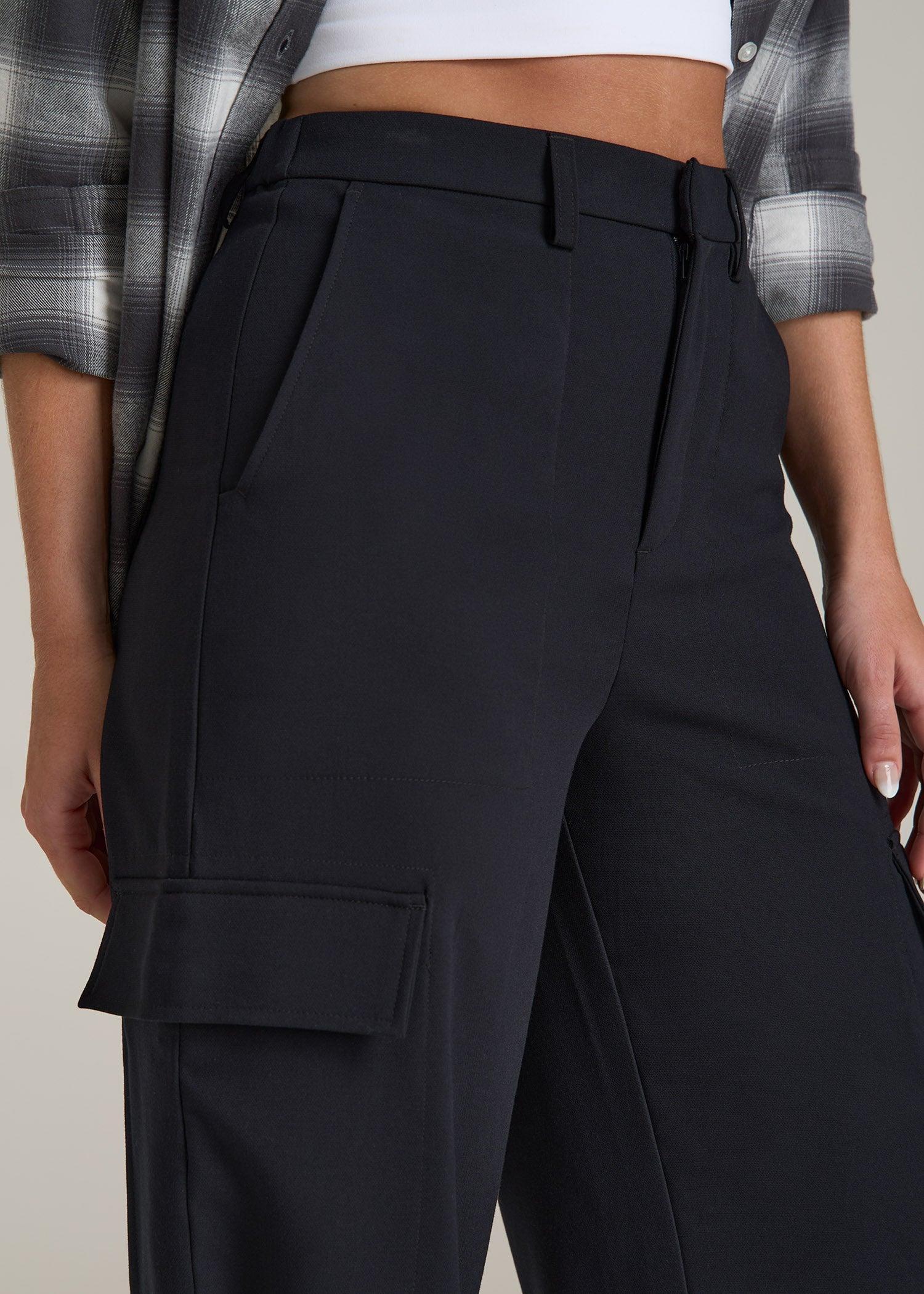 Cargo Wide Leg Dress Pant Women's in Black Product Image