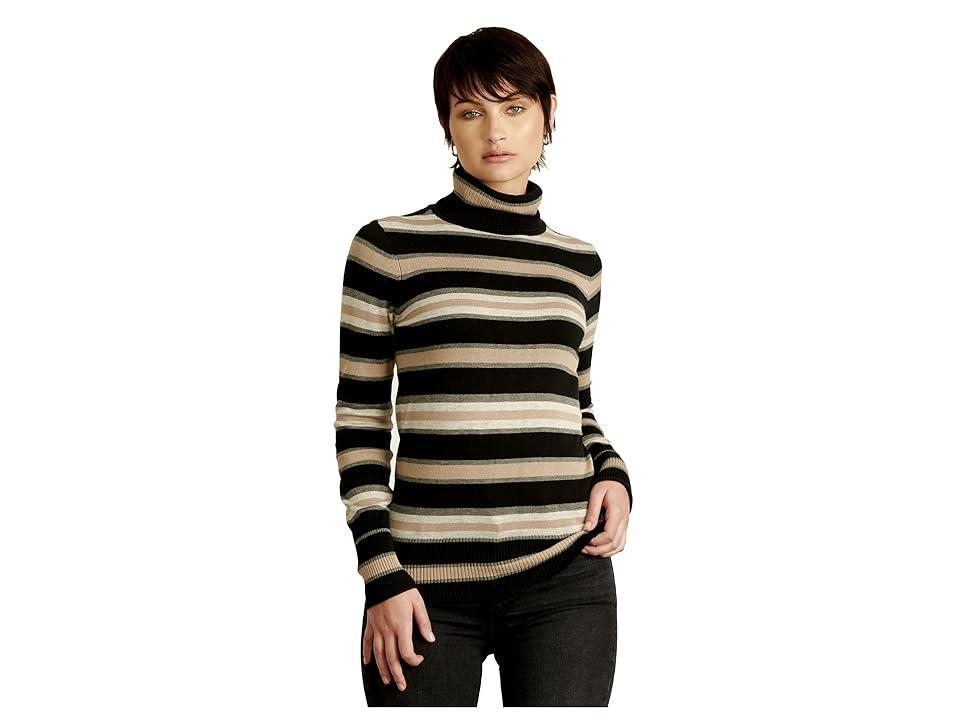 Hatley Turtleneck Sweater (Black Melange Stripes) Women's Clothing product image