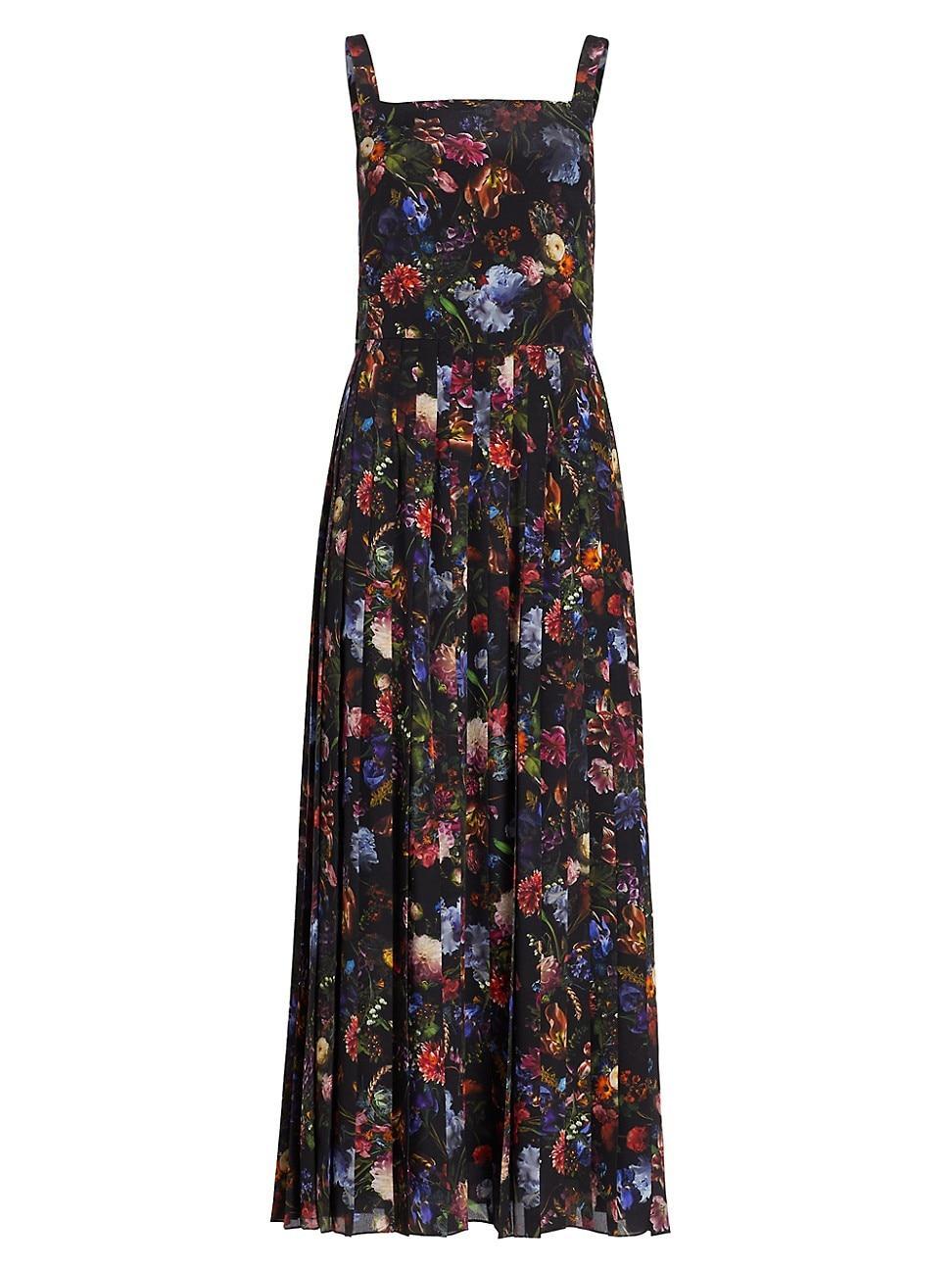 Womens Medici Pleated Floral Maxi-Dress Product Image