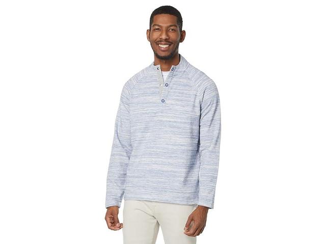 johnnie-O Fanning Henley Pullover (Lake) Men's Sweater Product Image