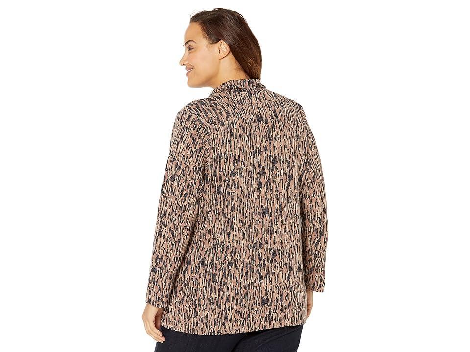 NIC+ZOE Plus Size Bark Mix Blazer (Neutral ) Women's Clothing Product Image